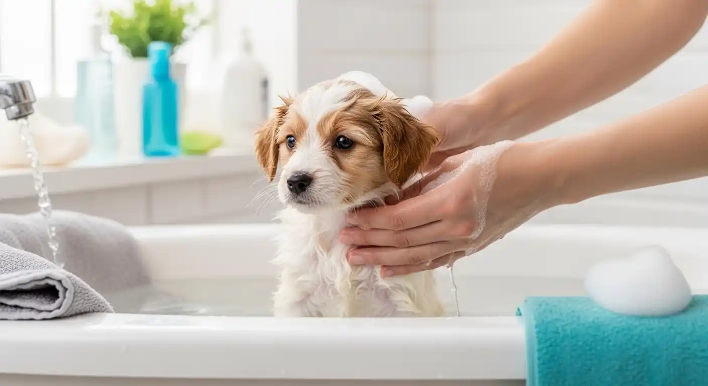 when can puppy have first bath
